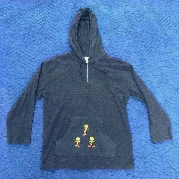 Tweety Gray Triple Tweety Warner Bros. Adult M Hoodie - Picture 1 of 7